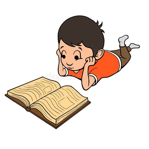 Boy Reading A Book Vector Illustration Stock Vector Image 43806791