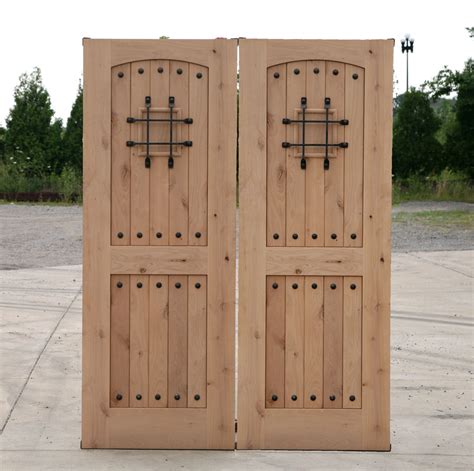 Rustic Double Doors Closeout Sale Exterior Alder Wood Door