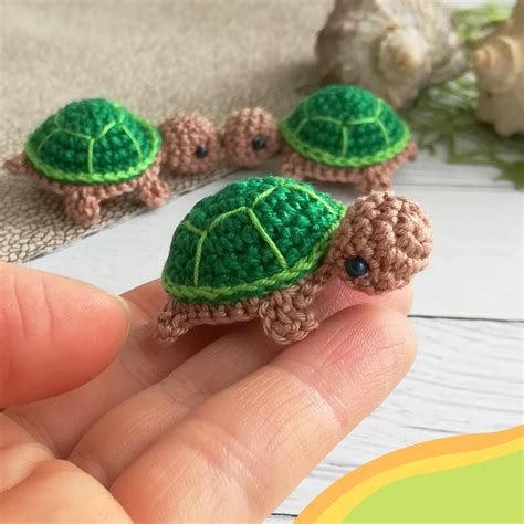 Crochet Tiny Turtle Pattern Amigurumi Baby Turtle Pdf Etsy