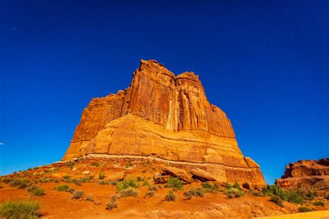 Courthouse Towers In Arches National Park Stock Image Image Of