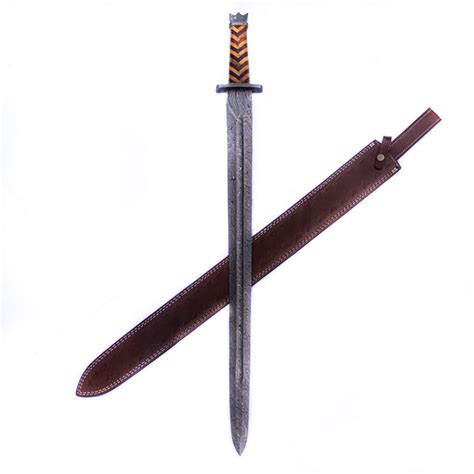 Viking Spatha Sword High Carbon Damascus Steel Sword 35 Battling