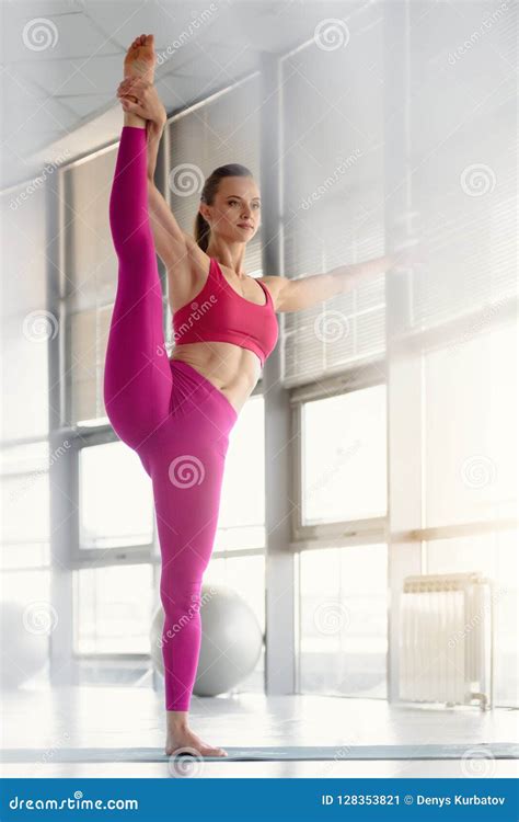 Doing Vertical Split Stock Image Image Of Girl Raised 128353821