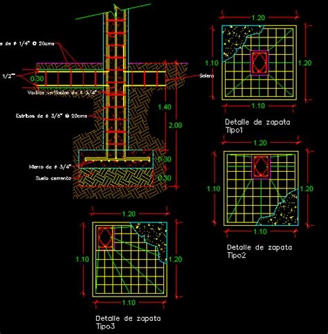 Structural Concrete Column And Footing Dwg Plan For Autocad Designs Cad