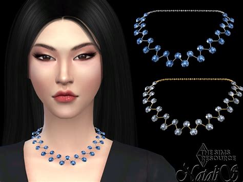 The Sims Resource Crystal Mesh 2 Row Necklace