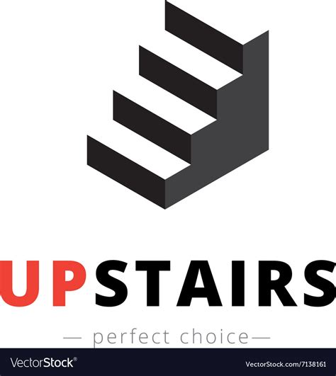 Isometric Stairs Logo Brand Sign Royalty Free Vector Image