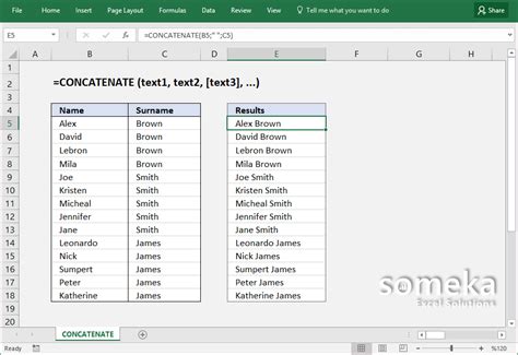 How To Use Excel Concatenate Function Formula And Video