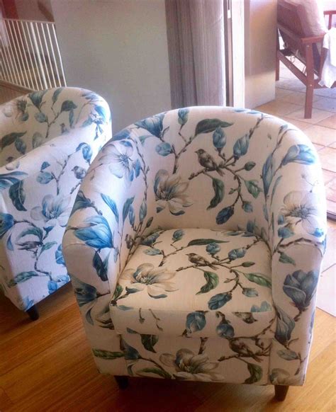 Shop floral designer upholstery fabrics by the yard at discount prices. Recovered Tub Chair Floral fabric - Upholstery Cape Town