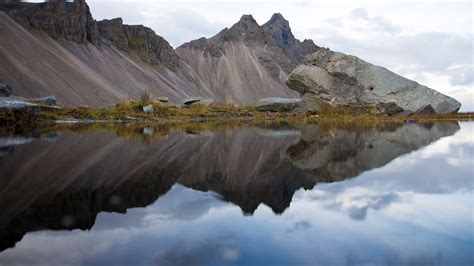 Beautiful Lake And Mountains Reflection Image Free Stock Photo