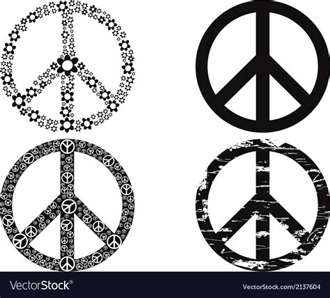 Black Peace Symbol Royalty Free Vector Image Vectorstock