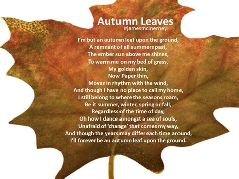 An Autumn Leaf With The Words Autumn Leaves