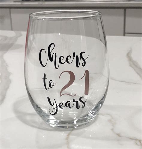Custom 21st Birthday Wine Glass Celebrate Him Celebrate Etsy Birthday Wine Glass 21