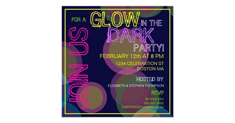 Glow In The Dark Blacklight Party Invitation