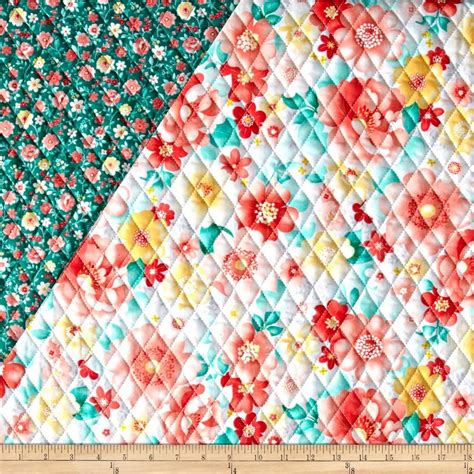 Sweetness Double Sided Quilted Coralgreen From Fabricdotcom Designed
