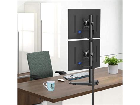 Ergear Dual Monitor Stand Vertical Stack Screen Free Standing Holder