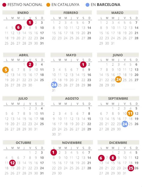 Calendario Laboral Barcelona 2021 Con Todos Los Festivos