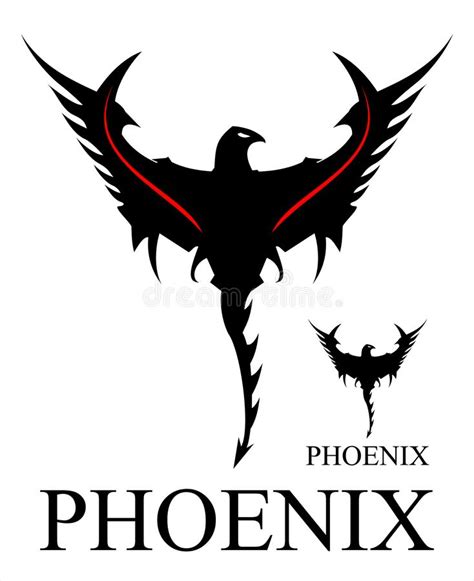 Black Phoenix Spread Its Wing Stock Vector Illustration Of Emblem
