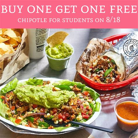 Buy One Get One Free Chipotle For Students Deal Hunting Babe