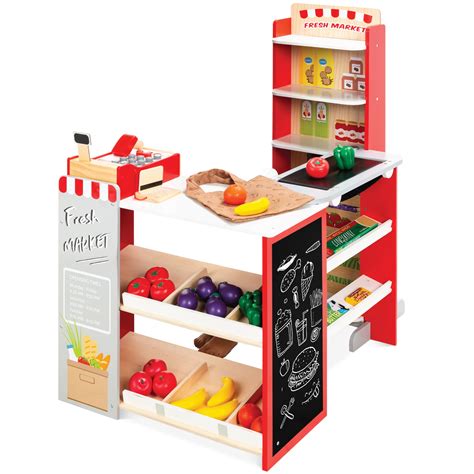 Best Choice Products Kids Pretend Play Grocery Store Wooden Supermarket