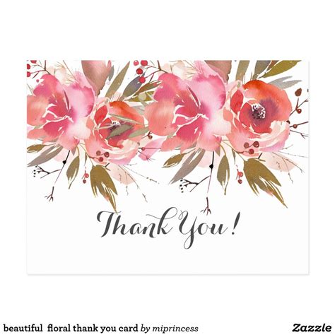 Beautiful Floral Thank You Card Thank You Cards Thank