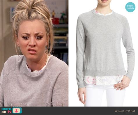 Wornontv Pennys Grey Layered Sweater On The Big Bang Theory Kaley