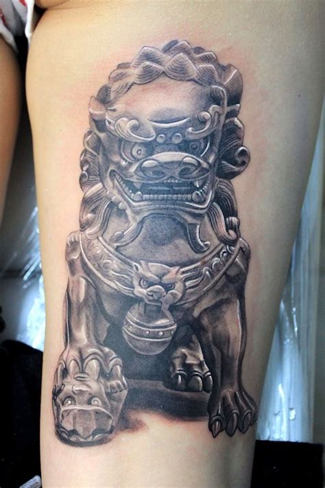 Female Foo Dog Tattoo By Electrographic Tattoo Rosenheim