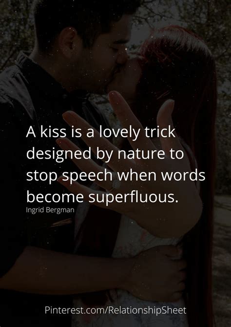 a kiss is a lovely trick designed by nature to stop speech when words become superfluous