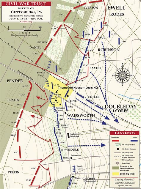 Gettysburg Defense Of Seminary Ridge July 1 1863 400 Pm