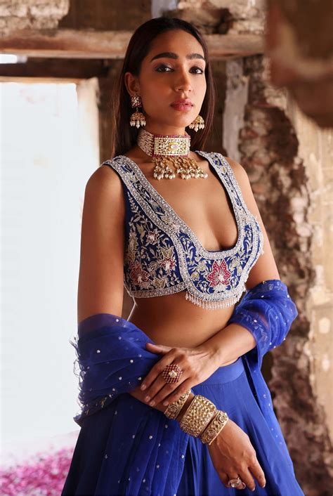 Meera electric blue embellished lehenga set in 2024 | Wedding blouse