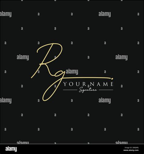 Rg Initial Letter Handwriting And Signature Logo Stock Vector Image