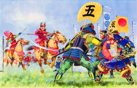 Japanese Samurai General Ambushed By Takeda Cavalry During The Japanese