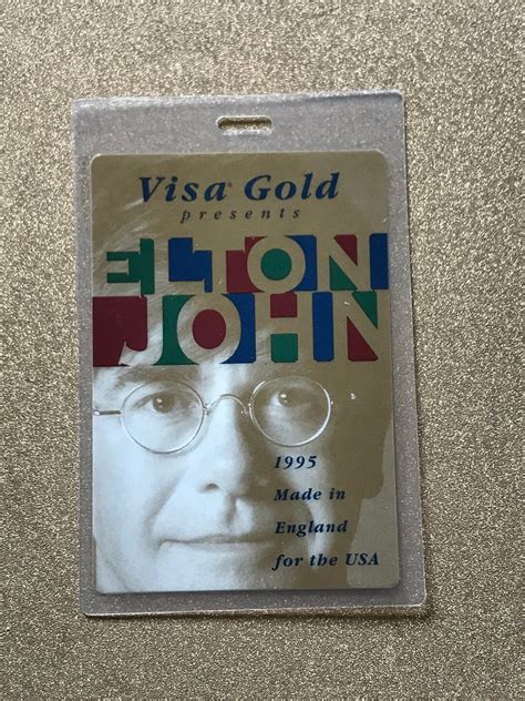 Laminated Elton John Made In England Tour Backstage Pass Etsy Australia