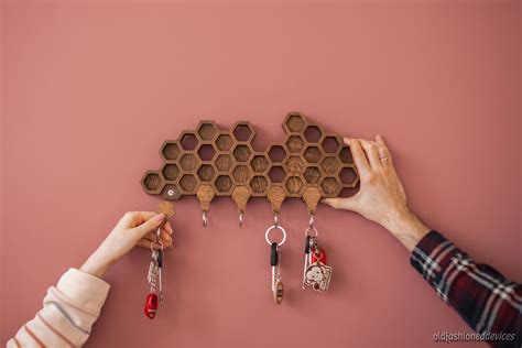 Honeycomb Key Holder For Wall Key Hanger Key Rack Etsy