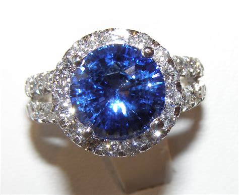 Gia Certified Top Ceylon Blue Sapphire Diamond Ring 14kwg 696 Ctw