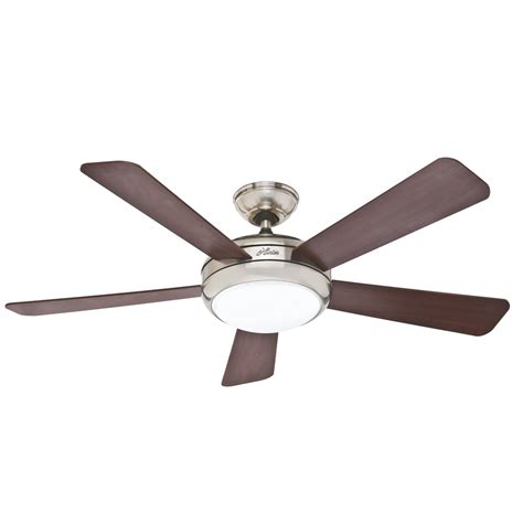 The hunter indoor low profile ceiling fan with led light and remote control is the best low profile ceiling fan because it comes with a lifetime warranty and can. Shop Hunter Palermo 52-in Brushed Nickel Downrod or Flush ...