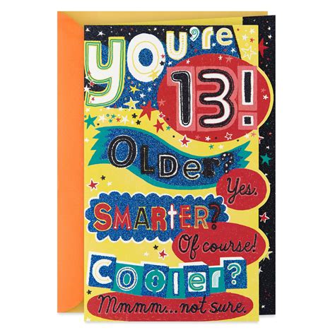 Older And Cooler Funny 13th Birthday Card Greeting Cards Hallmark