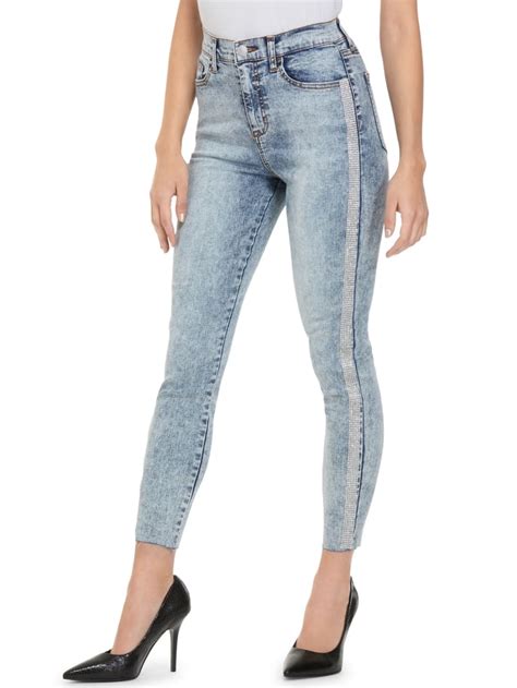 Ashana Crystal Trim Super High Rise Skinny Jeans Guess Factory