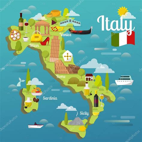 Itália mapa para pc capturas de tela. Vector: mapa turistico | Colorido mapa de viajes de Italia ...