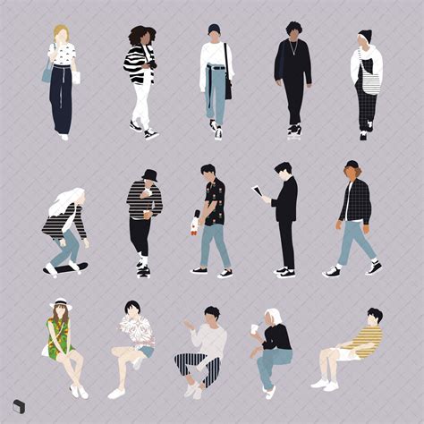 Flat Vector People Silhouettes for Architecture in 2020 | Vector illustration people, People ...