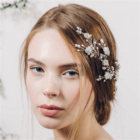 Large Statement Crystal Hair Vine Wildflower Bridal Hair Etsy