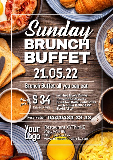 Sunday Brunch Buffet Breakfast Restaurant Template Postermywall