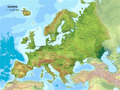 Large Detailed Relief Map Of Europe Europe Large Detailed Relief Map