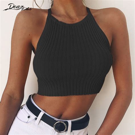 Women Fashion Stretch Backless Summer Tank Top Sexy Lace Up Halter