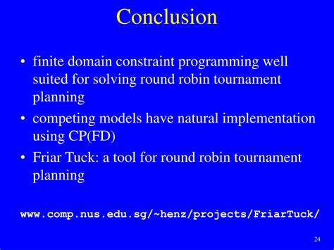 Ppt Constraint Based Round Robin Tournament Planning Powerpoint