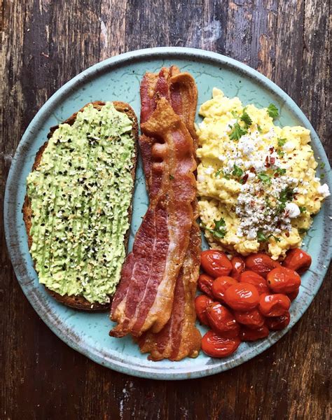 Avocado Toast With Bacon And Scrambled Eggs On The Feedfeed Healthy Breakfast Recipes Healthy