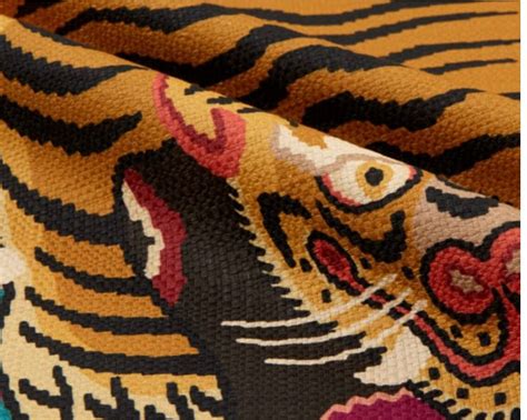 Tiger Floral Designer Upholstery Fabric Etsy
