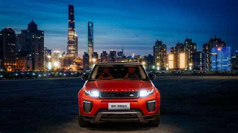 Wallpaper Range Rover Evoque Red Town Night Cars And Bikes 11295