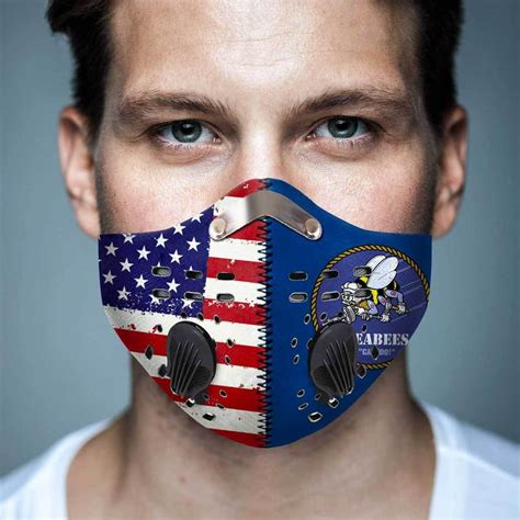 The first biotech face mask. U.s Navy Seabees Filter Activated Carbon Pm 2.5 Fm Face Mask