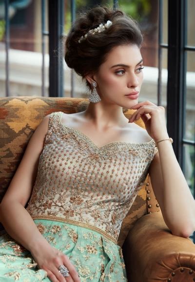 Dollar (usd) and malaysian ringgit (myr). Sea green net embroidered floor length anarkali suit 4531