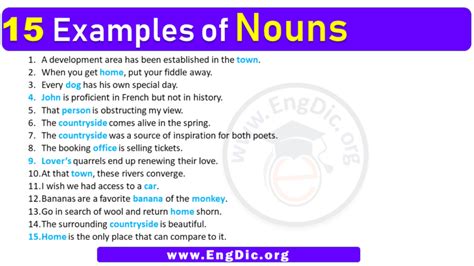 Examples Of Noun In Sentences Noun Sentence Examples EngDic