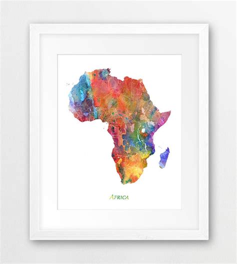 Africa Map Print Africa Map Decor Africa Wall Art Etsy